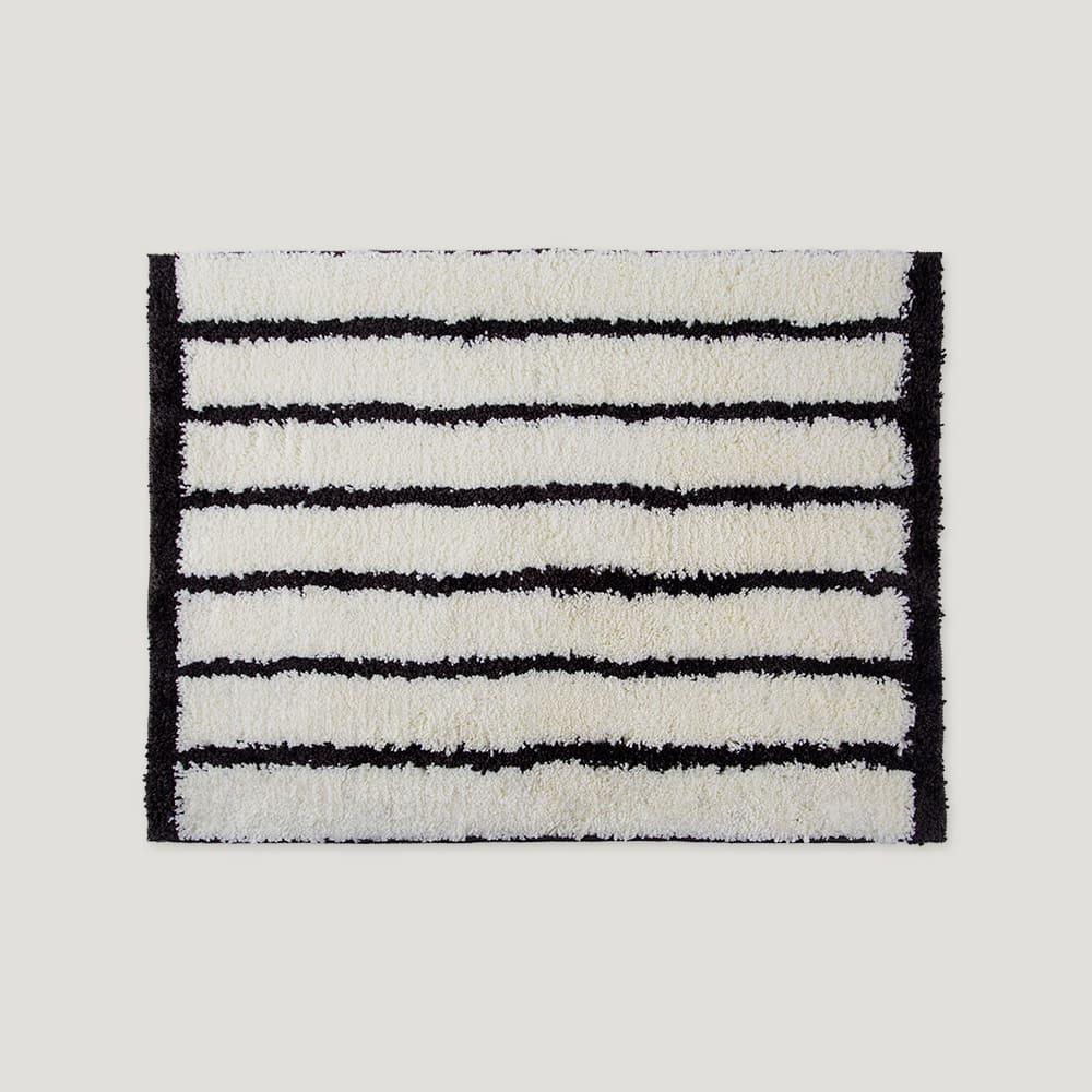 [소소모소] 도톰한 자가드 발매트 선물포장 (라인) 미끄럼방지 인테리어 룸러그