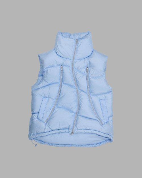 더뮤지엄비지터(THEMUSEUMVISITOR)  CURVED ZIPPER PUFFER DOWN VEST (SKY BLUE) - 사이즈 & 후기 | 무신사