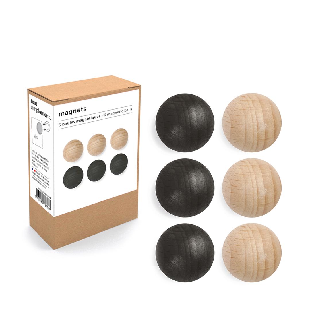 magnetic balls box of 6 natural black