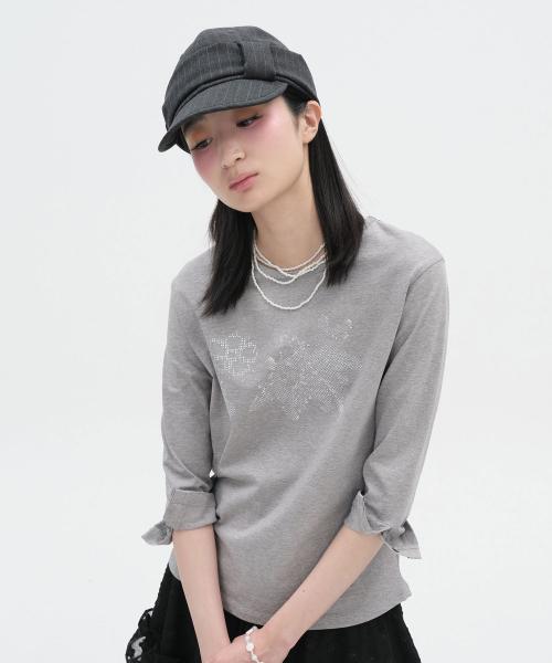 Button Cuff Curved Top [Gray]