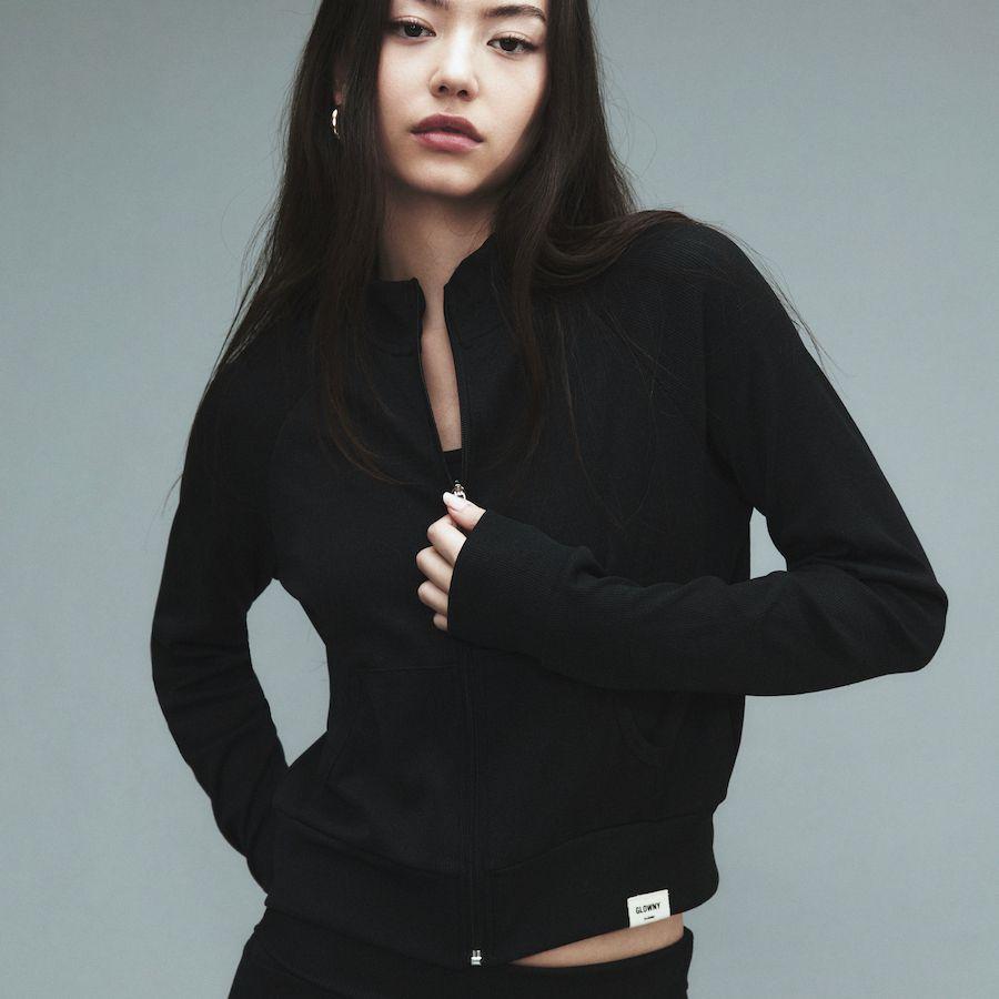 G CLASSIC RIB TRACK ZIP-UP (BLACK)