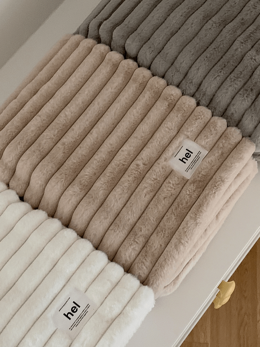 루엘드파리 밍크 극세사 스트라이프 블랭킷 - 3color