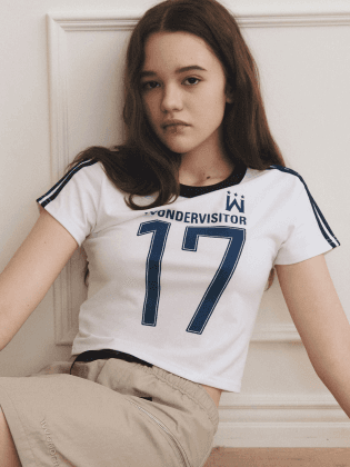 Sporty track crop t-shirt [White]