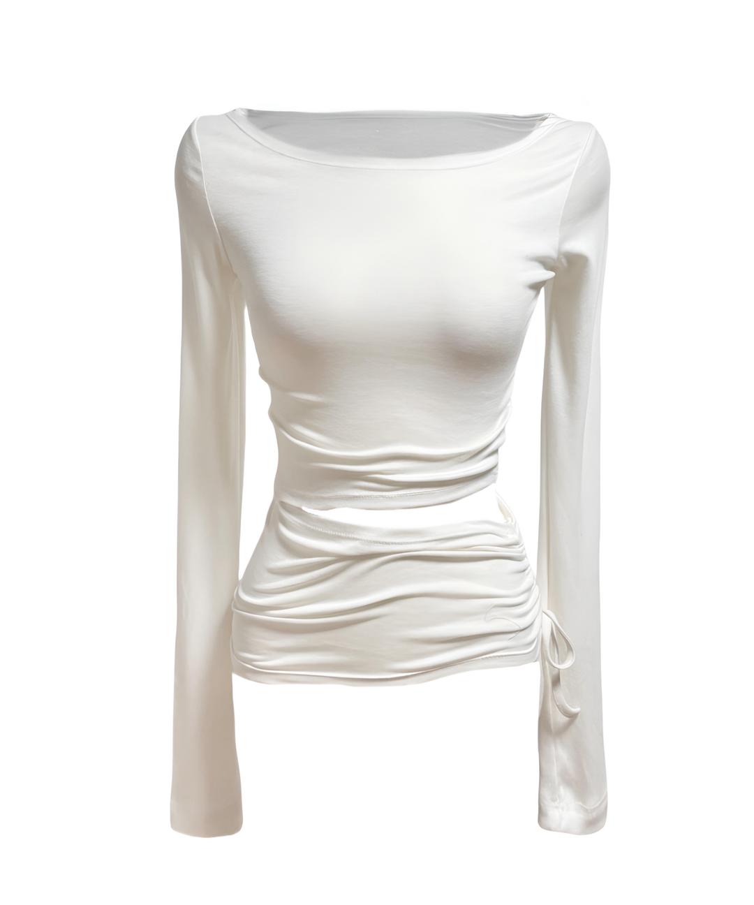 Side slit & shirring T (1. IVORY)