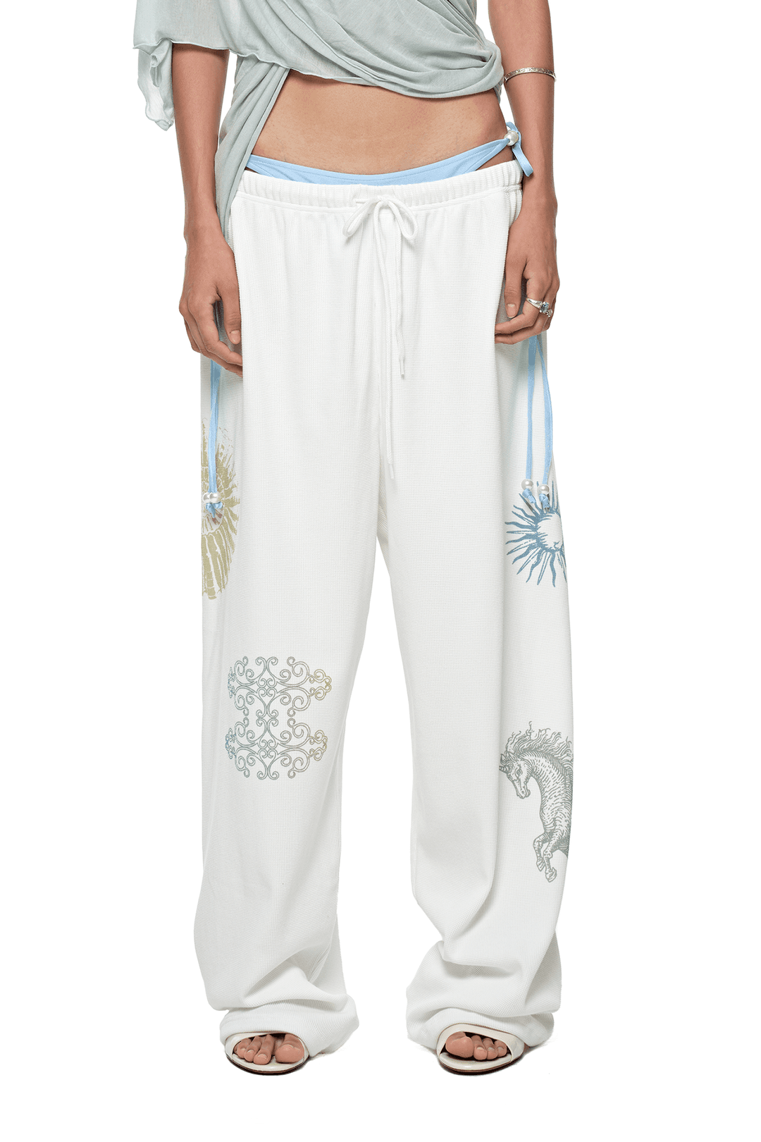 TAROT 02 WAFFLE PANTS (WHITE)