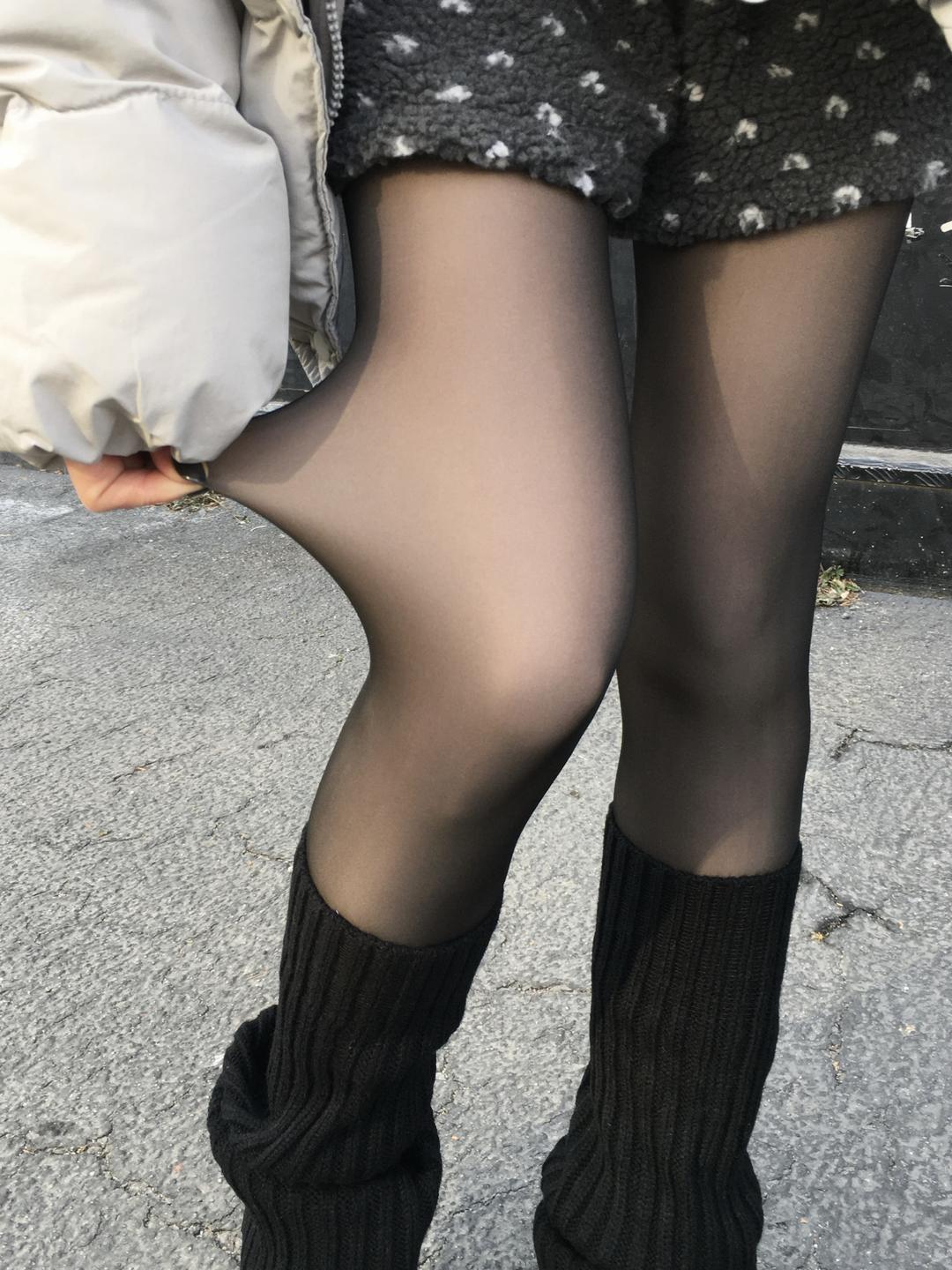 [1+1] 히팅 윈터 착시 블랙 스타킹 (1c)