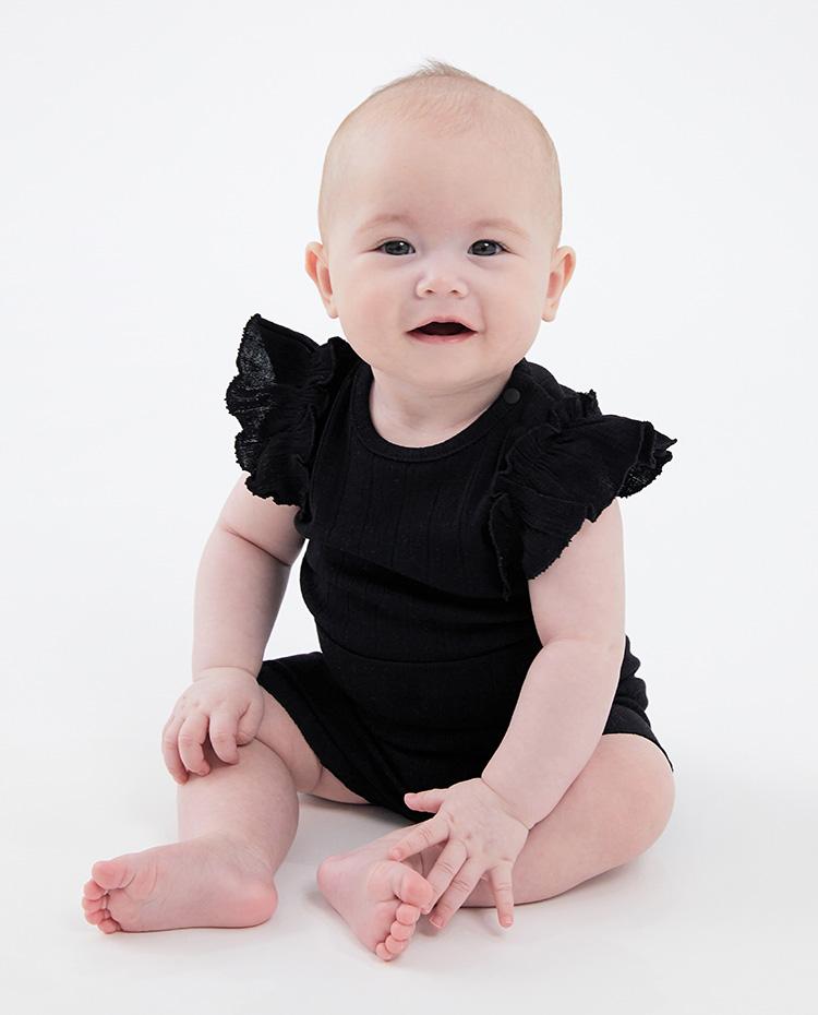 찰랑 골지 스판 프릴 바디수트 세트_32BG