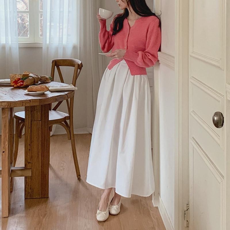 [밴딩스커트] [tsk0737] 웨이니 밴딩 플리츠 롱 스커트(플리츠치마,롱치마,밴딩롱치마,밴딩스커트,A라인스커트,데이트룩,어나더트위)