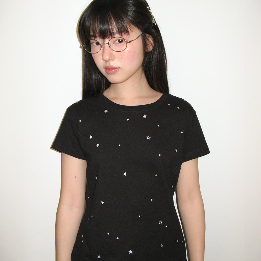 TWINKLE STAR SHORT SLEEVE T SHIRT BLACK