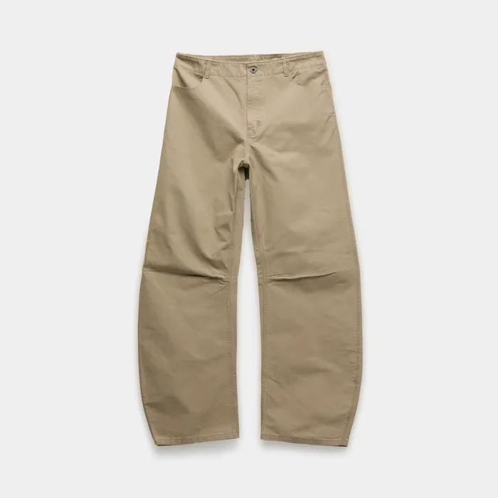 딥 커브드 워시드 코튼 팬츠 (베이지)