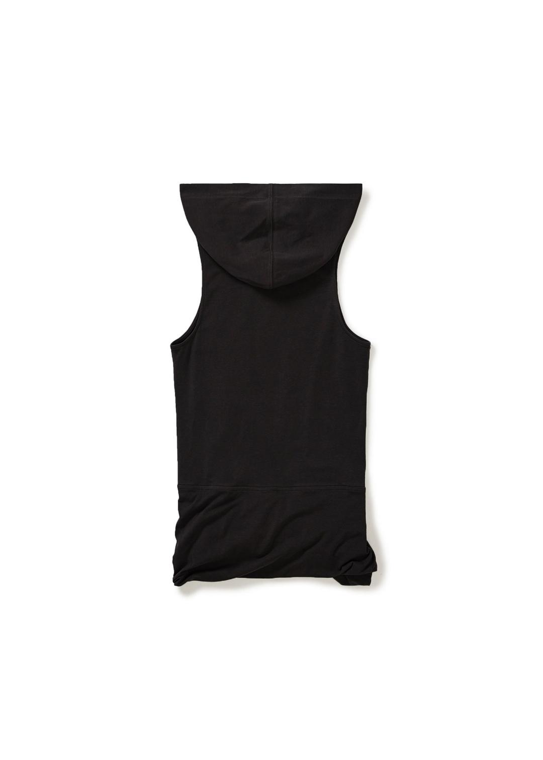 HOODED SLEEVELESS TOP (BLACK)