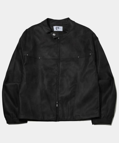 크랙 워싱 빈티지 바이커 레더자켓 [블랙]