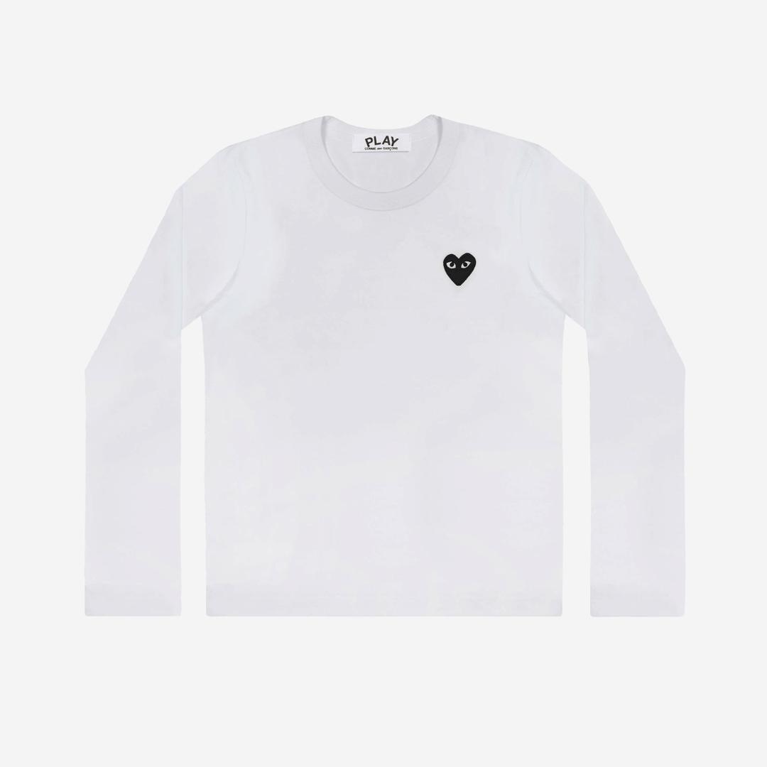 Play Comme des Garcons Black Heart LS T-Shirt White