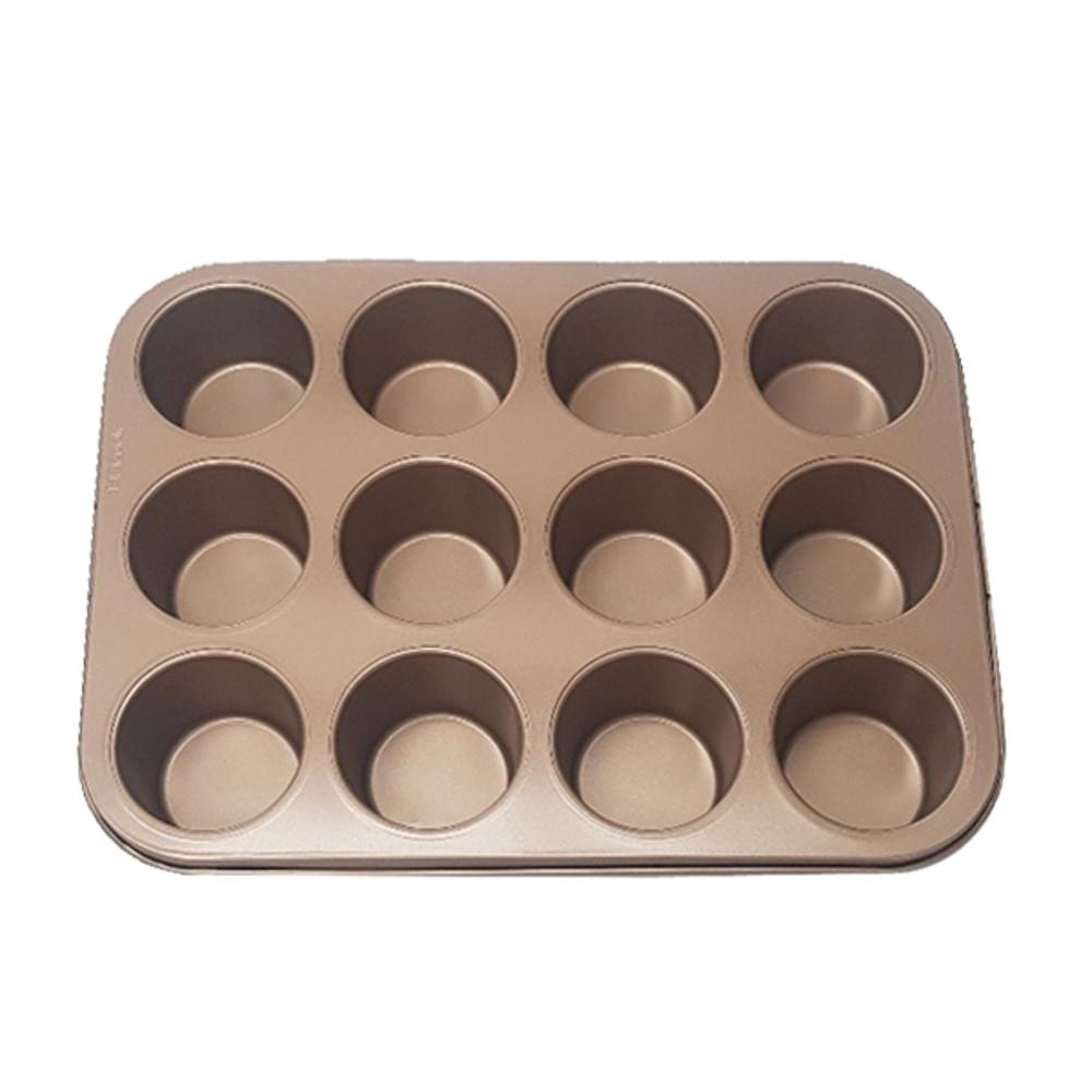 비즈쿡  높은머핀팬 12구 골드 컵케이크 홈컵