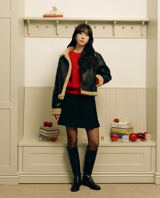 메리어라운드 [단독][서은수PICK][🔴라이브][겨울하객룩][ofm] 울 에이라인 핀턱 미니 (sk)(울60%)* 베스트 상품 재진행