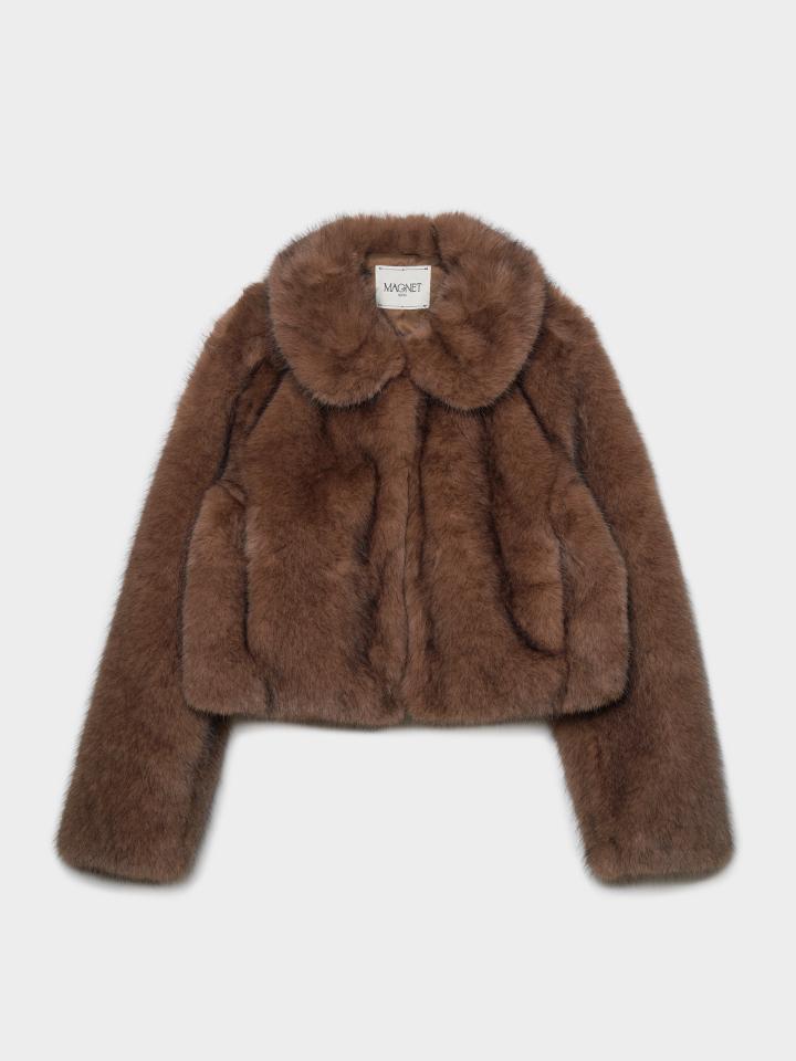 Round Fur Jacket (Brown)