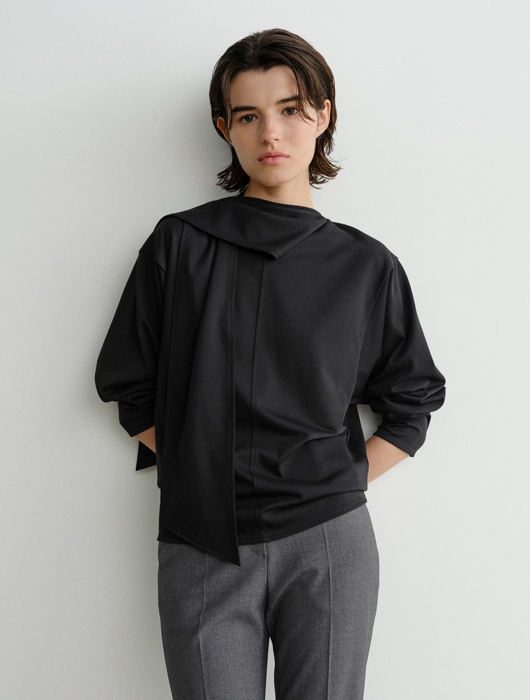 Lane Tie Blouse (Black)