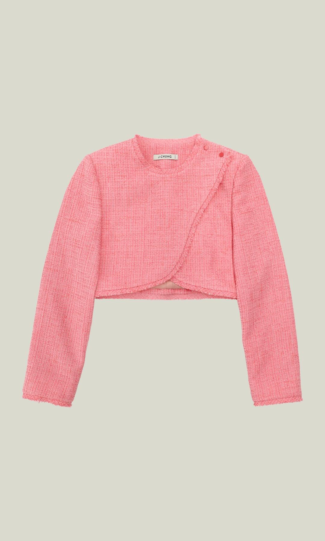 Nuon Tweed Crop Jacket_Pink