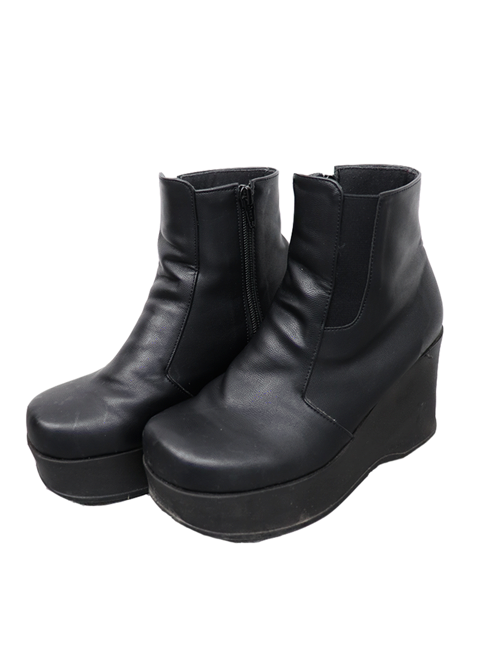 키코 wedge ankle boots 9cm (3 color) | 통굽 웨지 앵클부츠
