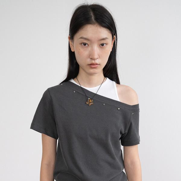 Pigment Stud Off Top (Charcoal)