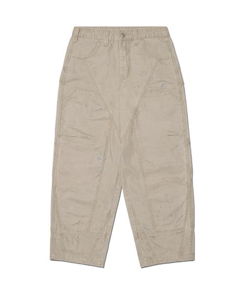 PAINTED DOUBLE KNEE PANTS - WASHED BEIGE
