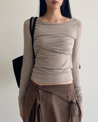 front wrinkle wool tee (4color)