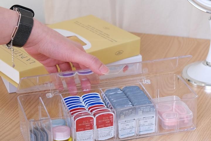 소프트 일회용 콘택트 렌즈통 수납 정리 간격조절 케이스 아크릴 보관함 4type