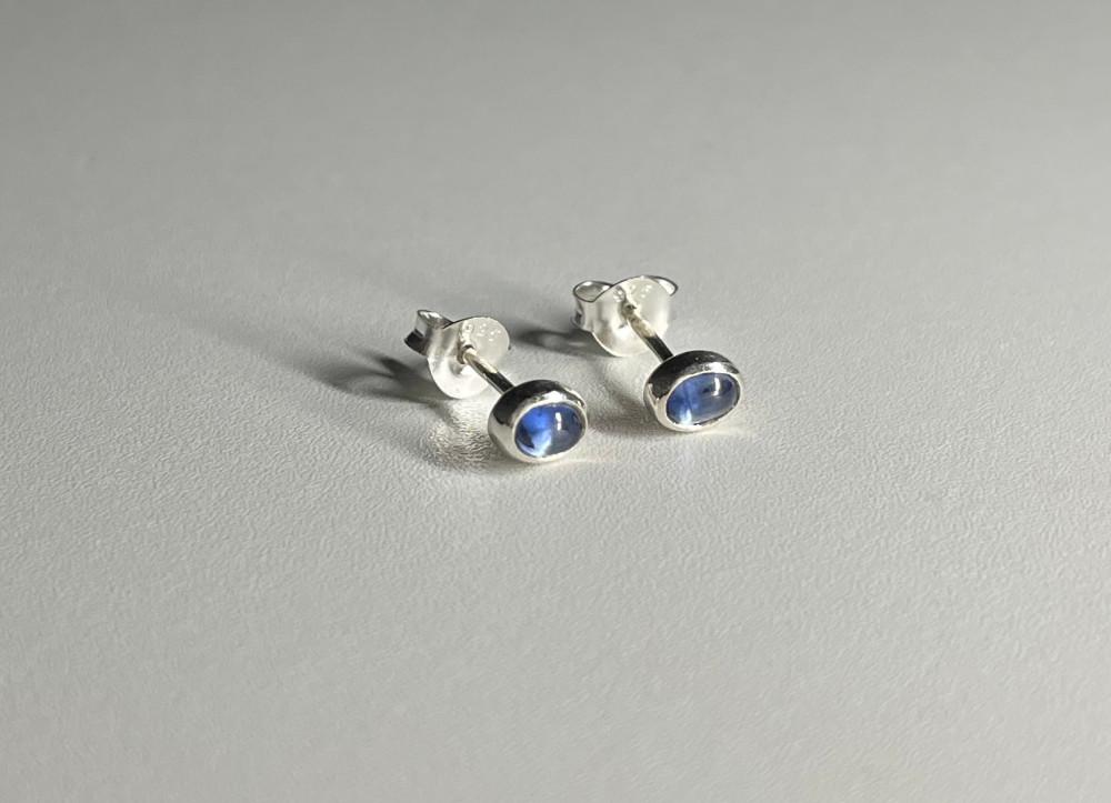 nudea - 누데아 블루스타 천연원석 귀걸이 실버 침형 silver925 탄생석