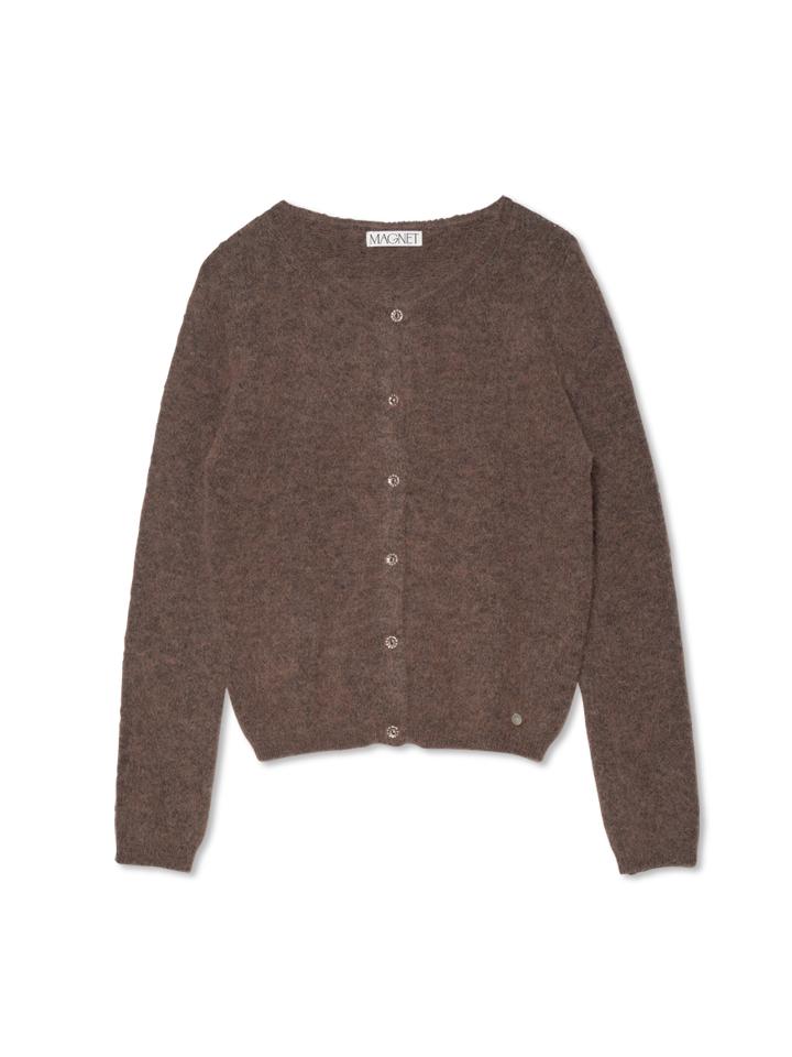 Half Alpaca Cardigan (Brown)