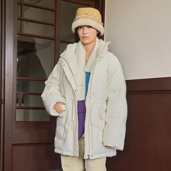 DUCK DOWN OVERFIT HALF JUMPER_IVORY
