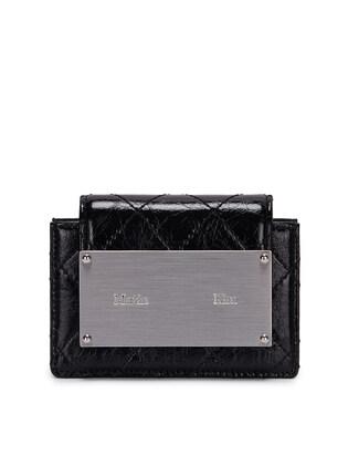 QUILTING ACCORDION WALLET IN BLACK