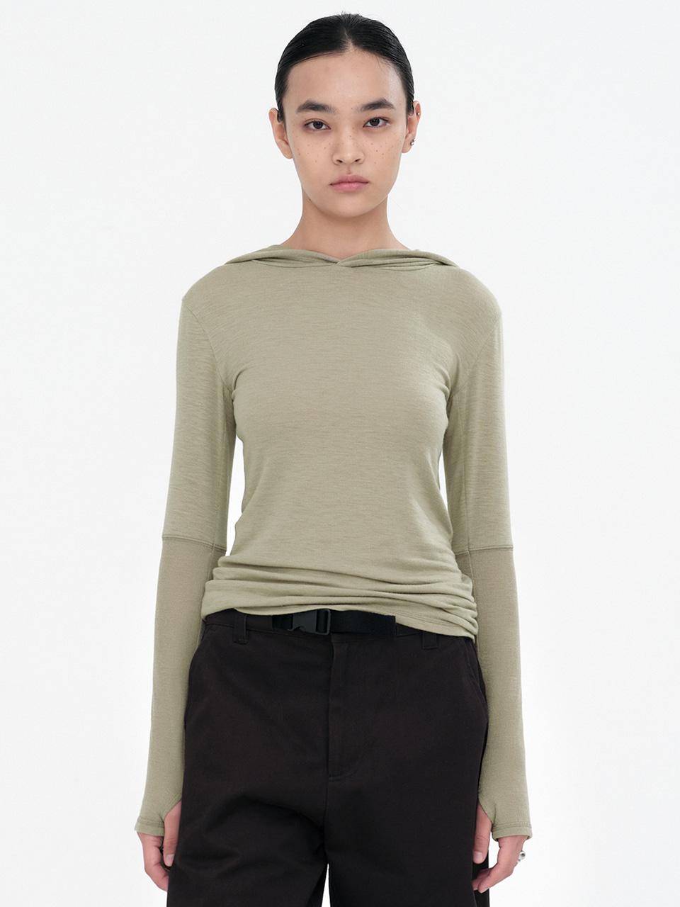 Minimal Ribbed Hoodie [Green]