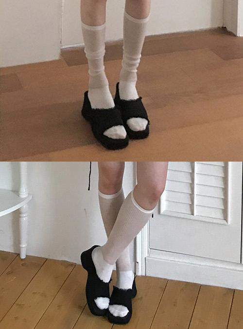 미니포에 글렌 시스루 니삭스 (2color)