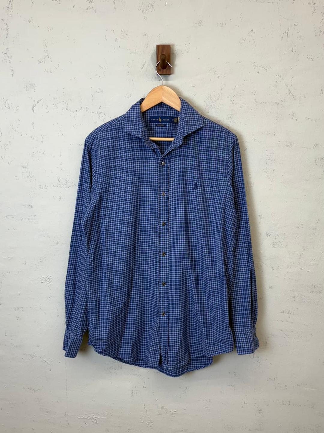 폴로랄프로렌 큐알라벨 블루 체크 셔츠 | 후루츠패밀리