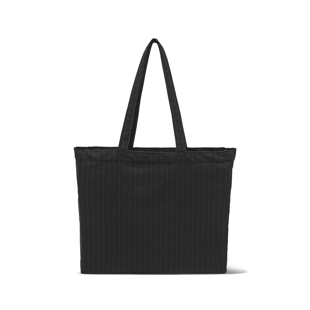 WOOL BLENDED SHOULDER BAG (Black stripe)