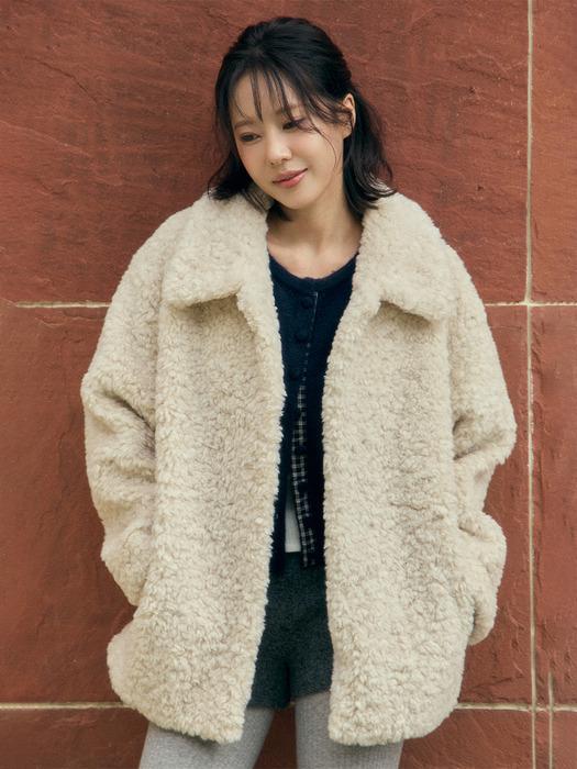 TFW COLLAR FLUFFY SHEARING JACKET_2COLORS
