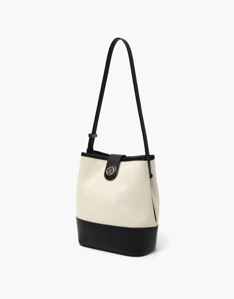 [예약배송 7/28]town bag (bucket shoulder) - herringbone ivory