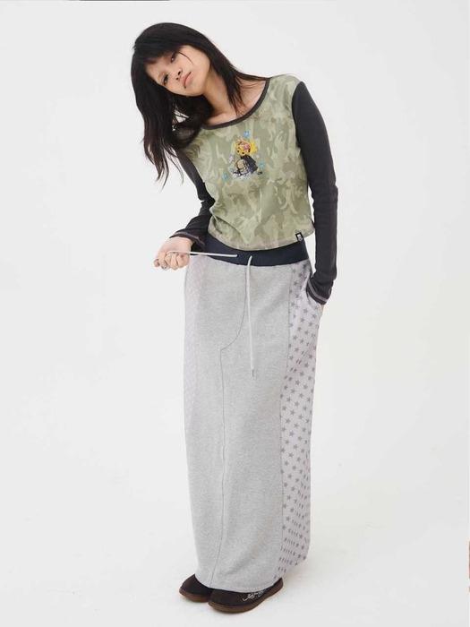 Starry Maxi Skirt Grey