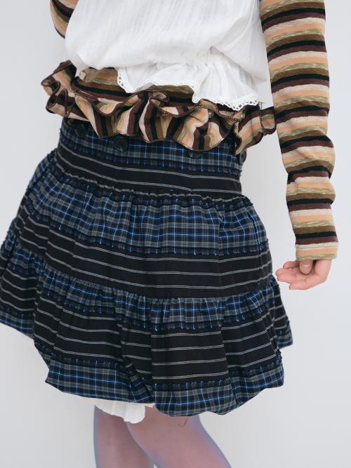 투웨이 버튼 셔링 스커트 2way Button Shirring Skirt (Black)