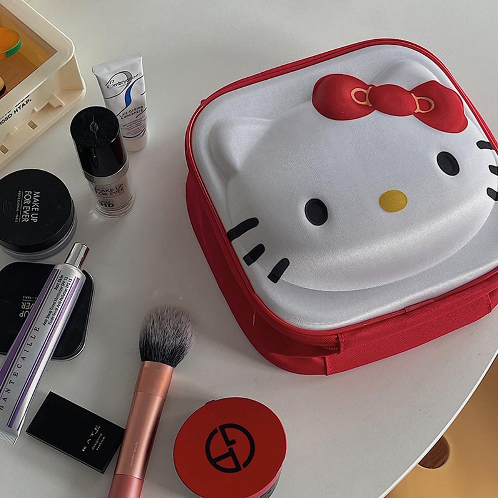 히마일 산리오 헬로키티 하드 케이스 기내용 휴대용 친구 선물 파우치 화장품 보관 레디백