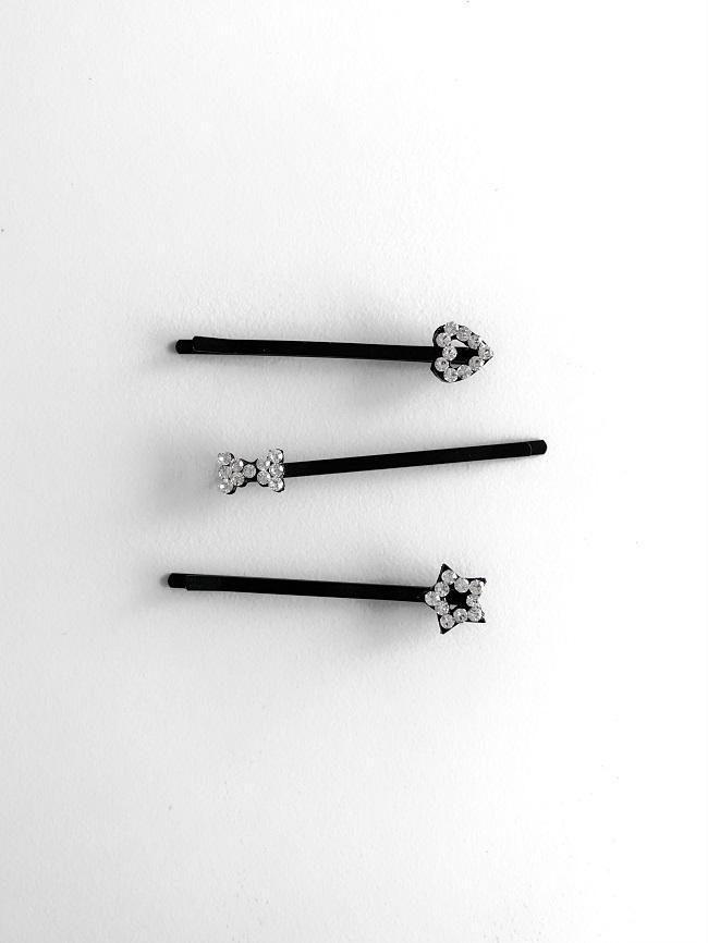 (3type) lovely cubic mini hair pin 리본 머리핀 옆 머리핀