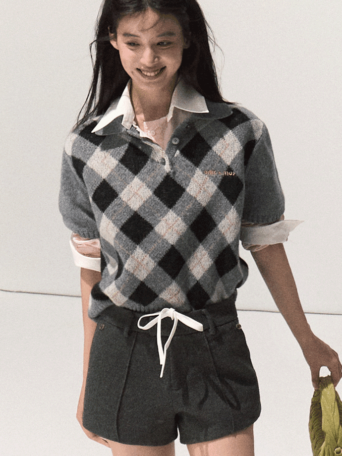 [OAK MOO] "Fragrant Home\" Fair Isle Knitwear (2 Type)