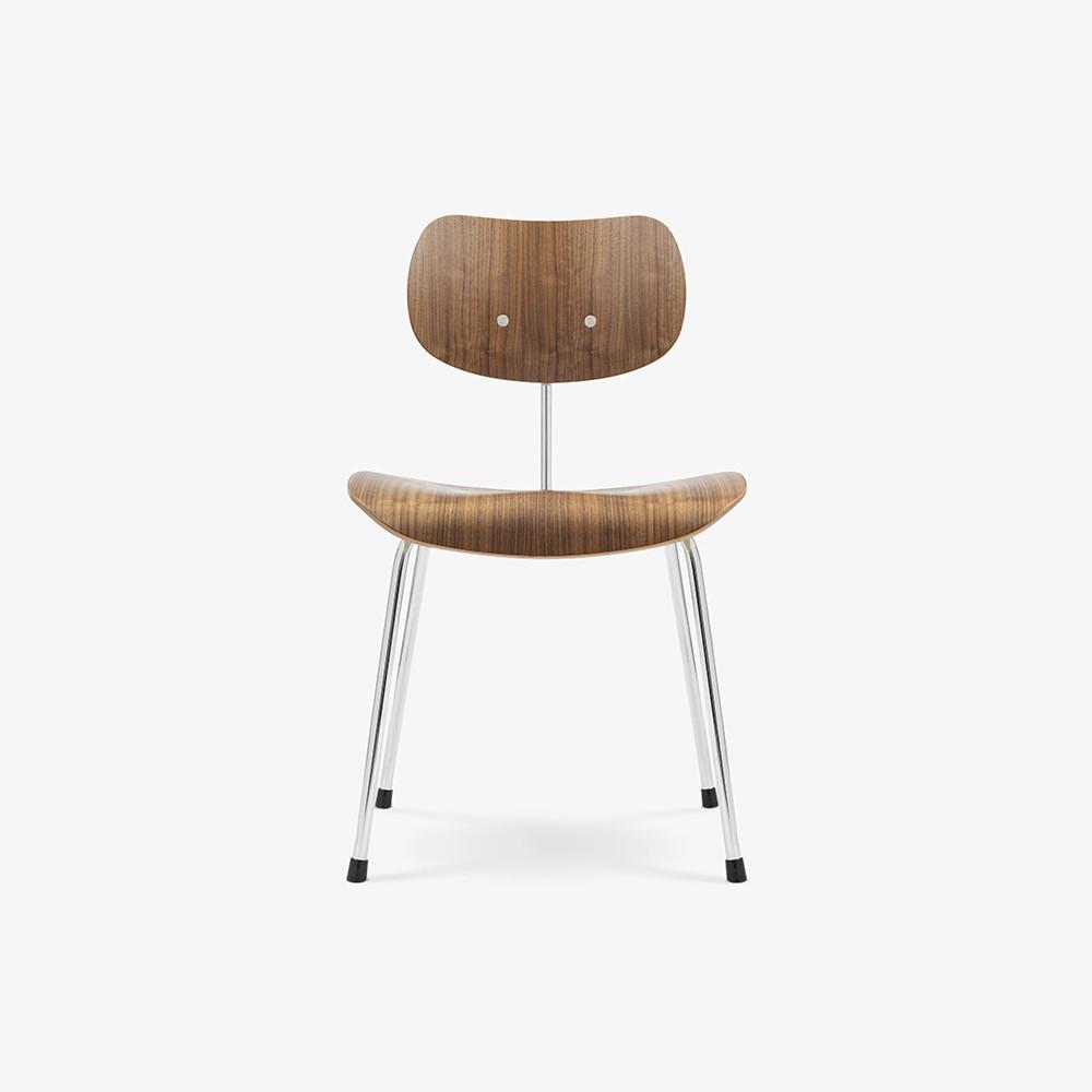 WILDE+SPIETH SE68 체어 SE68 CHAIR NON-STACKABLE (12143) - 월넛/크롬 프레임 WALNUT/CHROME FRAME