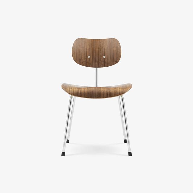 WILDE+SPIETH SE68 체어 SE68 CHAIR NON-STACKABLE (12143) - 월넛/크롬 프레임 WALNUT/CHROME FRAME