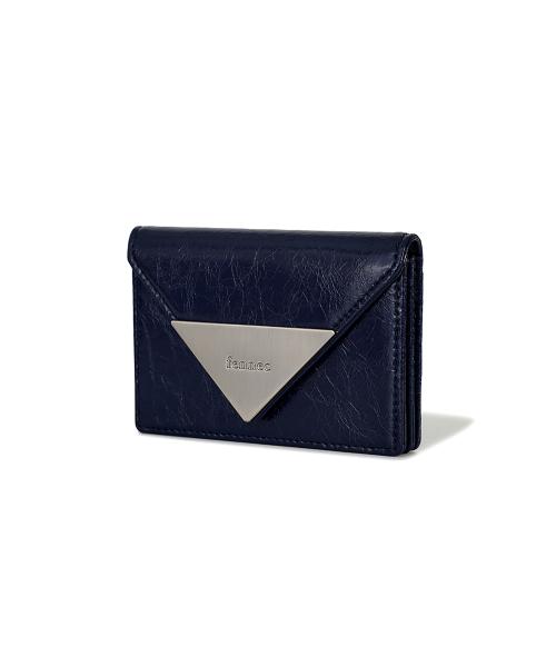 CRINKLE TRIANGLE ACCORDION POCKET - NAVY BLUE