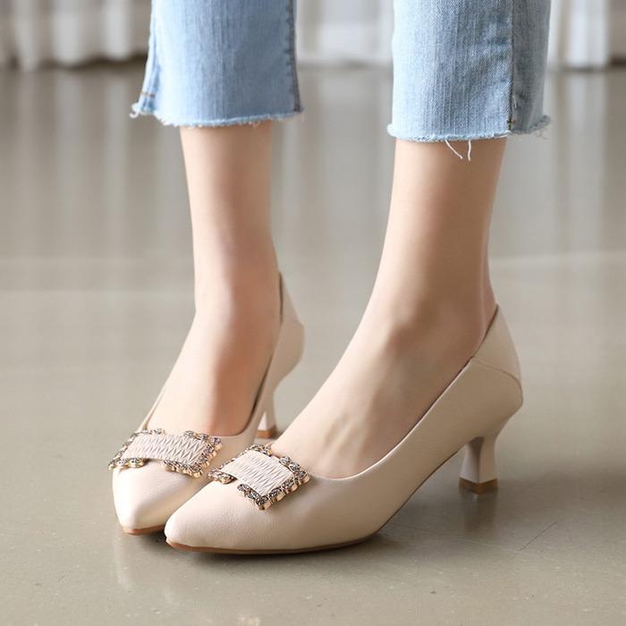 이온스 스퀘어큐빅 소프트back 탄력몰드창 펌프스(5cm)