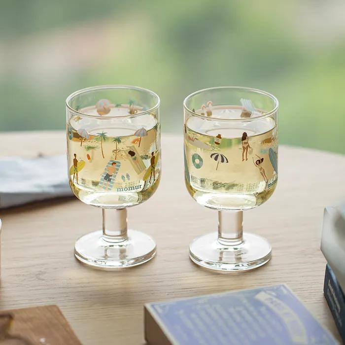 [momur weekend] 썸머 홀리데이 와인잔 기프트 세트, 쇼핑백 미포함