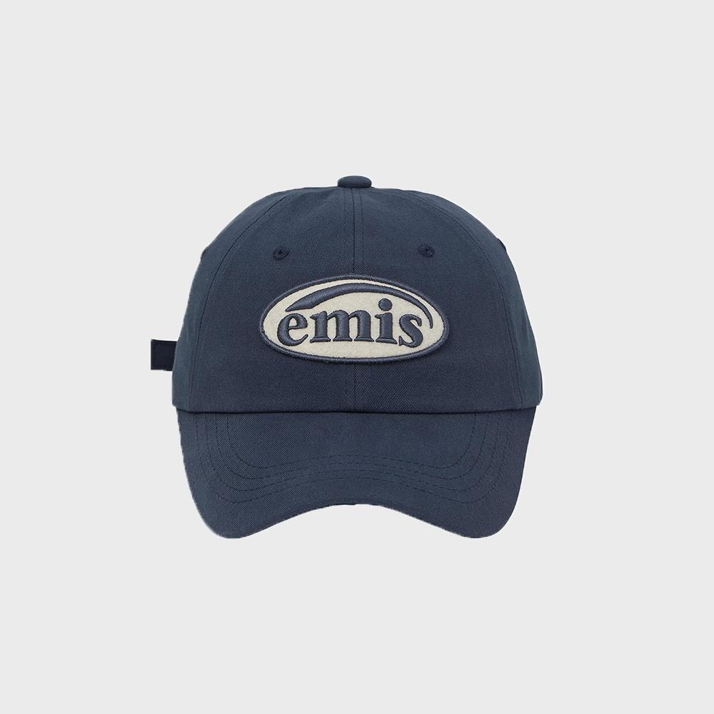 TONE ON TONE WAPPEN BALL CAP-NAVY