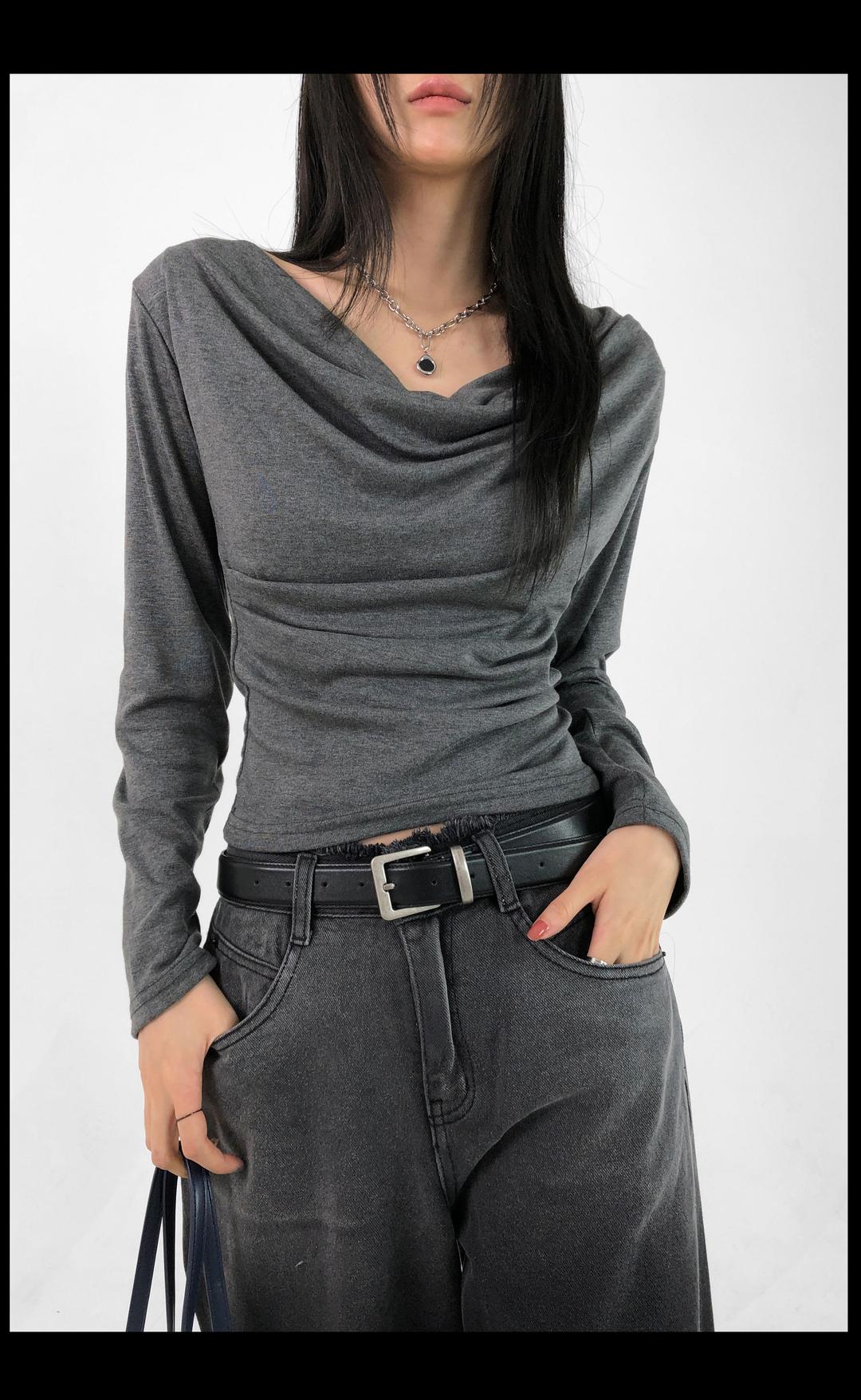 [내일배송출발 / 단독주문권장/기모버전] 데이프투 반오프 기모 셔링 긴팔- 2 COLOR