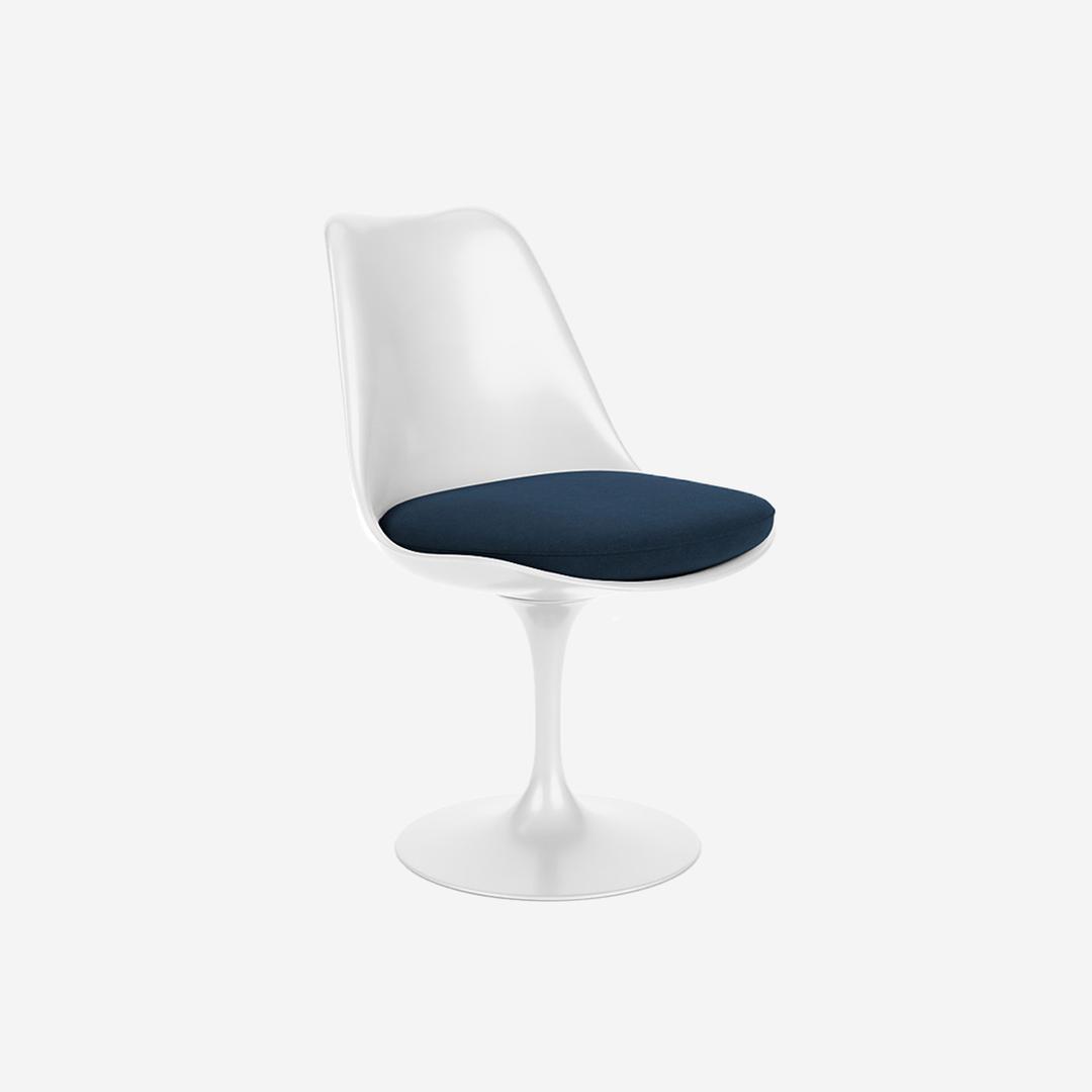 Knoll Tulip Chair White Dark Blue